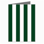 Vertical Stripes - White and Forest Green Greeting Card