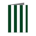 Vertical Stripes - White and Forest Green Mini Greeting Card