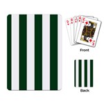 Vertical Stripes - White and Forest Green Playing Cards Single Design