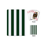 Vertical Stripes - White and Forest Green Playing Cards (Mini)