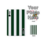 Vertical Stripes - White and Forest Green Playing Cards 54 (Mini)