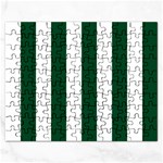 Vertical Stripes - White and Forest Green Jigsaw Puzzle (Rectangular)