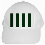 Vertical Stripes - White and Forest Green White Cap