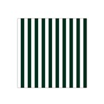 Vertical Stripes - White and Deep Green Satin Bandana Scarf