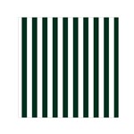 Vertical Stripes - White and Deep Green Small Satin Scarf  (Square)