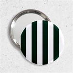 Vertical Stripes - White and Deep Green 2.25  Handbag Mirror