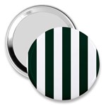 Vertical Stripes - White and Deep Green 3  Handbag Mirror