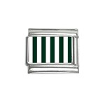 Vertical Stripes - White and Deep Green Italian Charm (9mm)