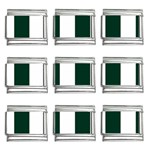 Vertical Stripes - White and Deep Green 9mm Italian Charm (9 pack)