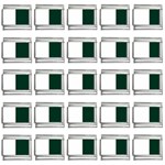Vertical Stripes - White and Deep Green 9mm Italian Charm (25 pack)