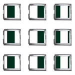 Vertical Stripes - White and Deep Green Mega Link Italian Charm (9 pack)