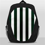 Vertical Stripes - White and Deep Green Backpack Bag