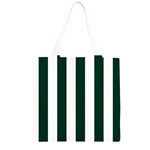 Vertical Stripes - White and Deep Green Grocery Light Tote Bag