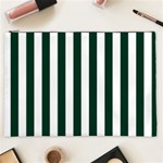Vertical Stripes - White and Deep Green Cosmetic Bag (XXL)