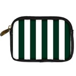 Vertical Stripes - White and Deep Green Digital Camera Leather Case