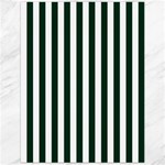 Vertical Stripes - White and Deep Green Canvas 12  x 16 