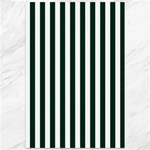 Vertical Stripes - White and Deep Green Canvas 12  x 18 