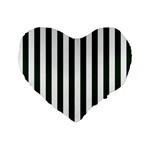 Vertical Stripes - White and Deep Green Standard 16  Premium Flano Heart Shape Cushion