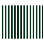 Vertical Stripes - White and Deep Green Double Sided Flano Blanket (Medium)