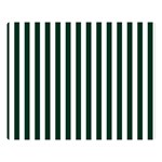 Vertical Stripes - White and Deep Green Double Sided Flano Blanket (Large)