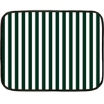 Vertical Stripes - White and Deep Green Fleece Blanket (Mini)