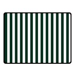 Vertical Stripes - White and Deep Green Fleece Blanket (Small) (One Side)