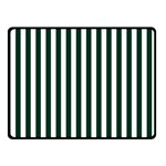 Vertical Stripes - White and Deep Green Double Sided Fleece Blanket (Small) (Two Sides)