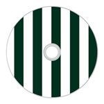 Vertical Stripes - White and Deep Green CD Wall Clock