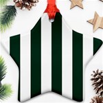 Vertical Stripes - White and Deep Green Ornament (Star)