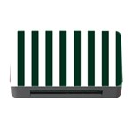 Vertical Stripes - White and Deep Green Memory Card Reader with CF