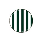 Vertical Stripes - White and Deep Green Hat Clip Ball Marker