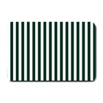 Vertical Stripes - White and Deep Green Small Doormat