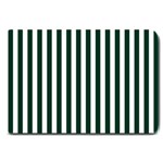 Vertical Stripes - White and Deep Green Large Doormat