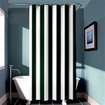 Vertical Stripes - White and Deep Green Shower Curtain 36  x 72  (Stall)