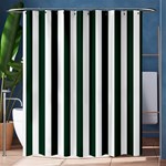 Vertical Stripes - White and Deep Green Shower Curtain 60  x 72  (Medium)