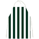 Vertical Stripes - White and Deep Green Full Print Apron