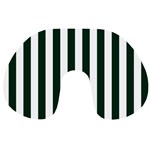 Vertical Stripes - White and Deep Green Travel Neck Pillow