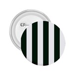 Vertical Stripes - White and Deep Green 2.25  Button