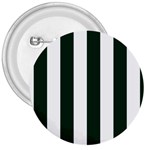 Vertical Stripes - White and Deep Green 3  Button