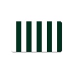 Vertical Stripes - White and Deep Green Magnet (Name Card)