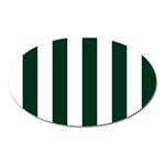 Vertical Stripes - White and Deep Green Magnet (Oval)