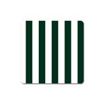 Vertical Stripes - White and Deep Green Magnet (Square)