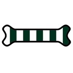Vertical Stripes - White and Deep Green Magnet (Dog Bone)
