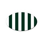 Vertical Stripes - White and Deep Green Sticker Oval (100 pack)