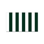 Vertical Stripes - White and Deep Green Sticker Rectangular (100 pack)