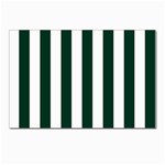 Vertical Stripes - White and Deep Green Postcards 5  x 7  (Pkg of 10)