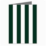 Vertical Stripes - White and Deep Green Greeting Card