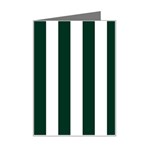 Vertical Stripes - White and Deep Green Mini Greeting Card