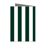Vertical Stripes - White and Deep Green Mini Greeting Cards (Pkg of 8)