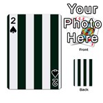 Vertical Stripes - White and Deep Green Playing Cards 54 Designs